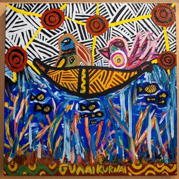 Traditional indigenous paintings on display in GovHub building